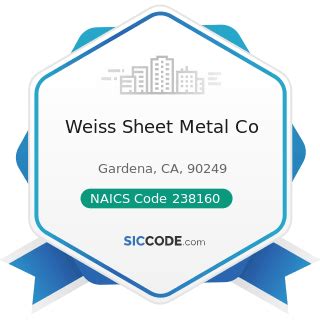 weiss sheet metal company gardena ca|Weiss Sheet Metal Co in Gardena, CA 90249 .